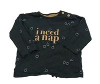 Černé triko s ovocem a nápisem George