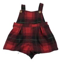 Červeno-černé kostkované laclové kraťasy F&F