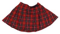 Červeno-černo-bílá kostkovaná vlněná sukně St. Bernard