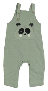 Zelenošedé laclové tepláky kapsou s pandou Matalan