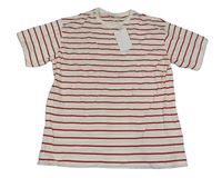 Nové - Bílo-červené pruhované tričko Zara