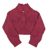 Vínové perforované svetrové bolerko