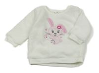 Bílá chlupatá mikina s králíkem Ergee