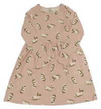Růžové bavlněné šaty s králíky H&M