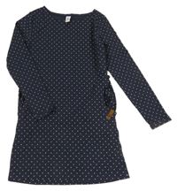 Tmavomodré melírované puntíkaté šaty Yigga