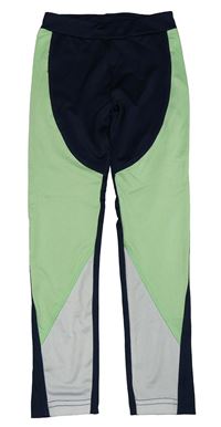 Tmavomodro-zelenkavo-bílé sportovní legíny Topolino