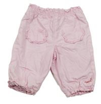 Růžové plátěné podšité cuff kalhoty s kapsami Esprit