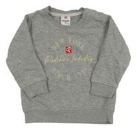 Šedá melírovaná mikina s nápisem