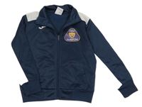 Tmavomodro-bílá sportovní propínací mikina s potiskem Joma