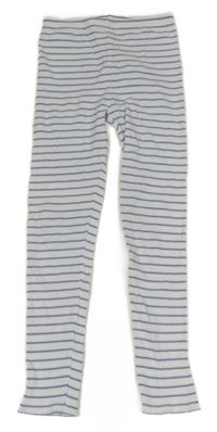 Bílo-světlemodro-černé pruhované žebrované legíny The Little White Company