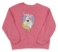 Růžová mikina s jednorožcem H&M