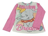 Mátovo-růžové triko s Dumbem Disney