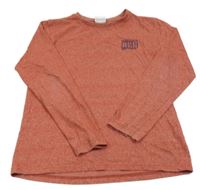 Hnědé melírované triko s nápisem Yigga