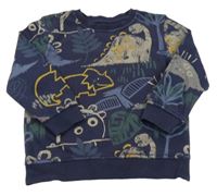 Tmavomodrá mikina s dinosaury George