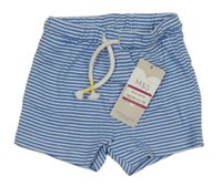 Nové - Modro-bílé pruhované bavlněné kraťasy M&S