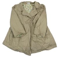 Hnědý plátěný jarní kabát Miniclub