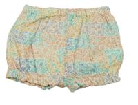 Bílo-barevné květované podšité kraťasy Tu