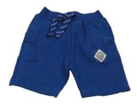 Safírové teplákové kraťasy s nápisem Rebel