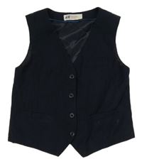 Tmavomodrá vlněná slavnostní vesta H&M