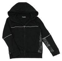 Černá propínací mikina se vzorem a kapucí Nutmeg