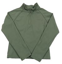 Khaki sportovní crop mikina s nápisem Zara