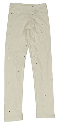 Smetanové puntíkaté legíny H&M