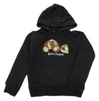 Černá mikina s medvědem a kapucí Palm Angels