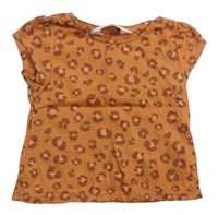 Oranžové tričko s leopardím vzorem zn. H&M