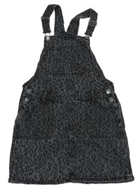 Tmavošedé vzorované laclové riflové šaty s kapsami M&S