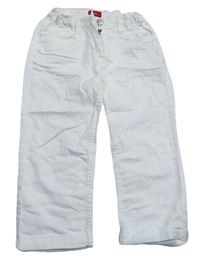 Bílé plátěné crop kalhoty S. Oliver