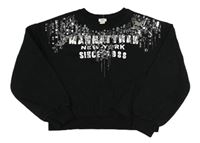 Černá crop mikina s nápisem a flitry River Island