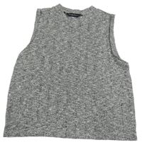 Šedo-černý melírovaný pletený crop top Matalan