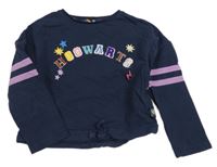 Tmavomodrá lehká crop mikina s nápisem - Harry Potter M&S