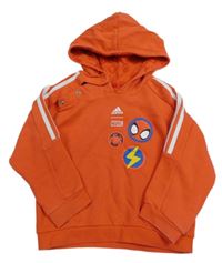 Červená mikina s logem a kapucí Adidas