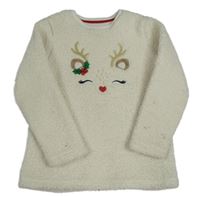 Smetanová huňatá mikina se sobem Primark