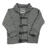 Šedá pruhovaná propínací mikina Tu