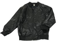 Černá koženková bunda 