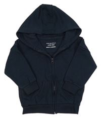 Tmavomodrá propínací mikina s kapucí Primark