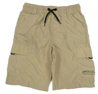 Béžové šusťákové kraťasy Tu