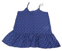 Tmavomodrý šifonový top se srdíčky Y.F.K.