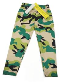 Nové - béžovo-zelené army legíny shein