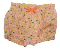 Bílo-oranžové vzorované kraťasy s ananasy 