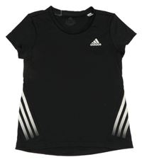 Černé sportovní funkční tričko s logem Adidas