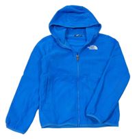 Modrá fleecová funknčí propínací mikina s logem a kapucí The North Face