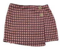 Růžovo-oranžovo-černá kostkovaná sukně Primark