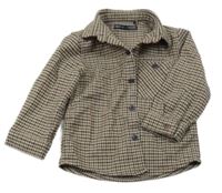 Béžovo-hnědo-tmavomodrá kostkovaná košile Next