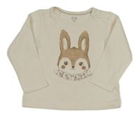 Smetanové triko s králíčkem C&A