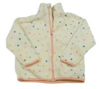 Smetanovo-barevná puntíkatá fleecová propínací mikina Primark