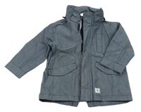 Tmavomodrá melírovaná šusťáková jarní bunda H&M