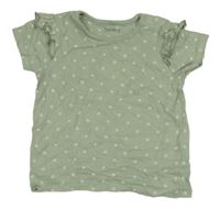 Zelené květované tričko s volánky Nutmeg